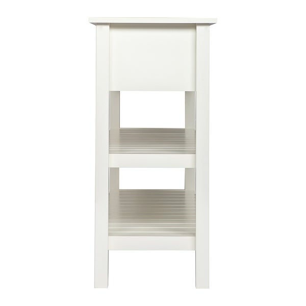 3-Tier Console Table with 2 Drawers, Sofa Table with Storage Shelves