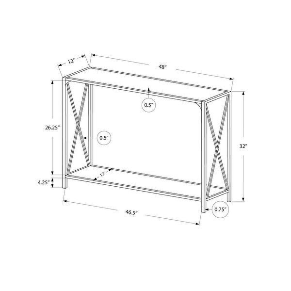 Accent Table, Console, Entryway, Narrow, Sofa, Living Room, Bedroom, Metal, Laminate, Marble Look, Contemporary, Modern
