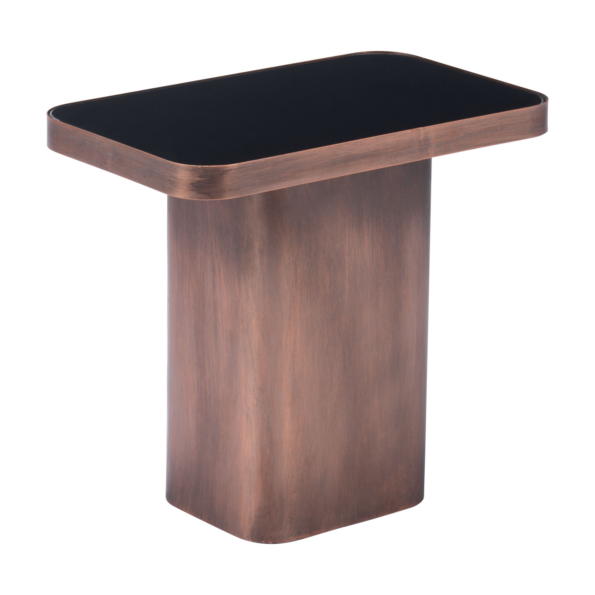 Marcos Side Table Black and Antique Bronze - Black, Antique Bronze - 19.9