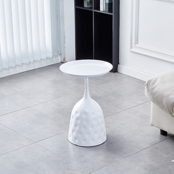 Unique Wine Cup Shape Metal Side Table, Small Sofa Table, Simple Style Modern End Table, Living Room Side Table