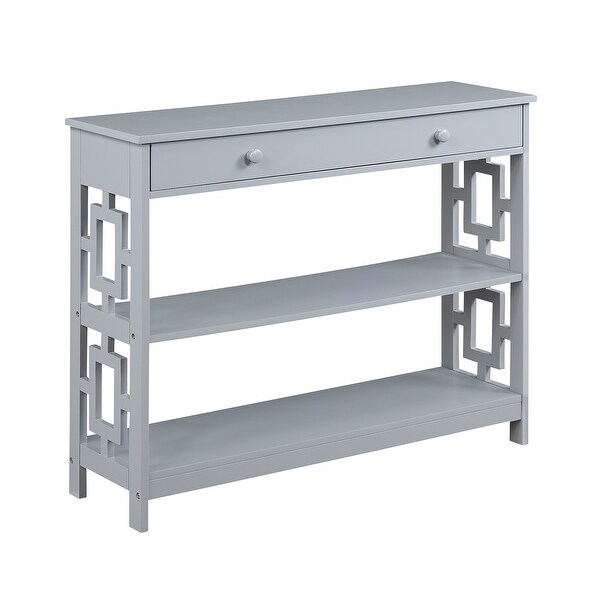Town Square Contemporary Console Table with Drawer, Gray