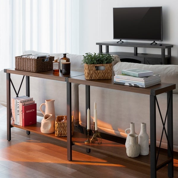 Console Table, Long Sofa Table with Shelf for Living Room and Entryway