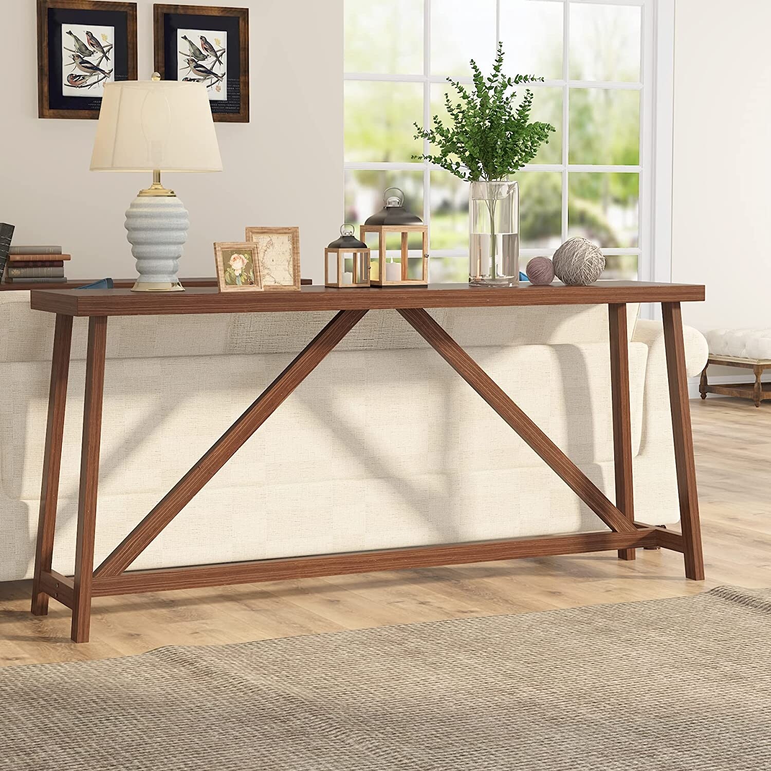 Wood Sofa Table Behind Couch, 70.9 Inch Long Entry Console Table