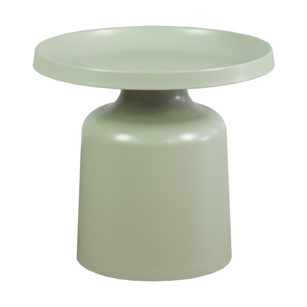 Klay Minimalist Metal Pedestal Side Table, 20-inch Diameter