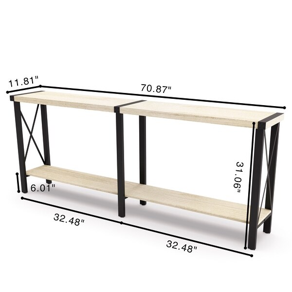 Console Table, Long Sofa Table with Shelf for Living Room and Entryway