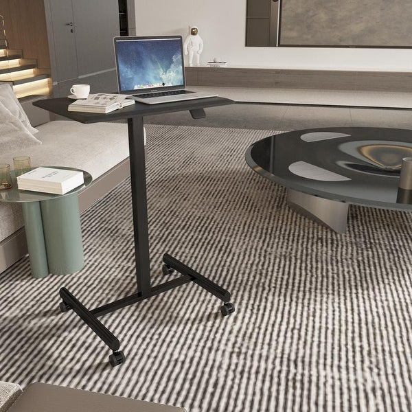Mobile Table Side Table, Height-Adjustable from 28.5