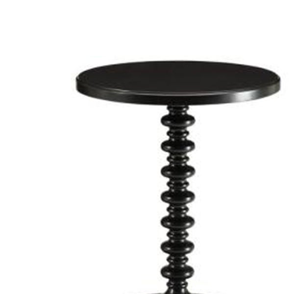 Astonishing Side Table with Round Top, Black