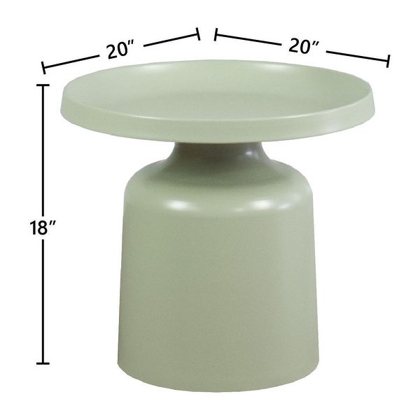 Klay Minimalist Metal Pedestal Side Table, 20-inch Diameter