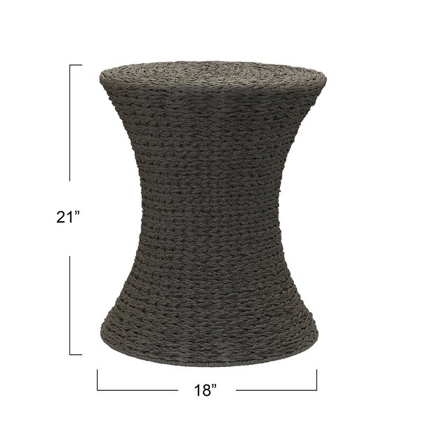 Handwoven Woven Paper Rope Woven Stool, Elegant Woven Braid with Sturdy Metal Frame, Beautiful Hourglass Profile, Multipurpose
