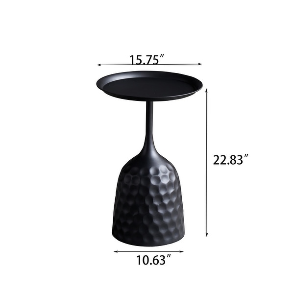 Wine Cup Metal Side Table, Small Sofa Table, Round White Nightstand