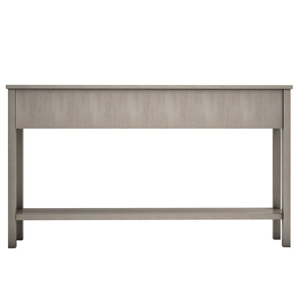 Entryway Console Table, Long Sofa Table with Drawers and Bottom Shelf