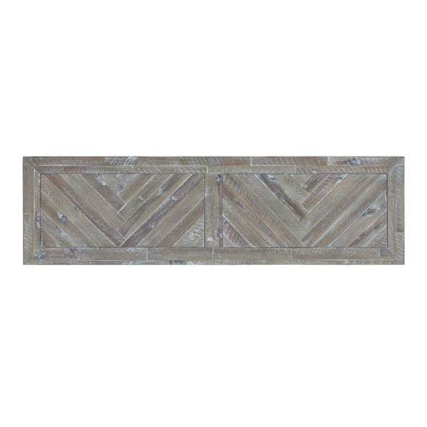 Two Drawer and Bottom Shelf Console Table with Flattened Base, Rustic Latte Gray