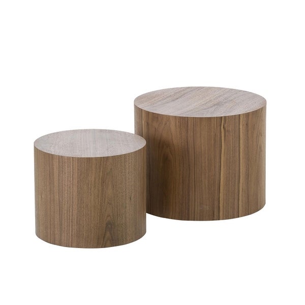 MDF with Ash Coffee Table, Walnut Veneer Sidetable End Table, Oak Ottoman