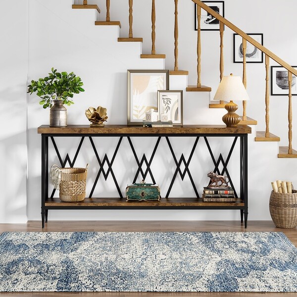 70.9 Inche Long Console Sofa Table Living Room,Entryway Hallway Accent Tables with Stylish Metal Frame