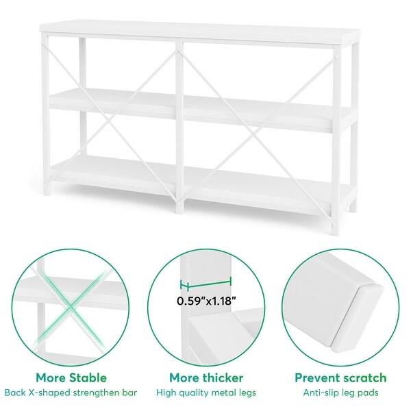 Sofa Console Table, 3 Tiers TV Console Stand, Entryway Table