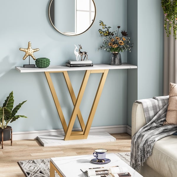 Console Sofa Table, Industrial Entryway Table for Hallway