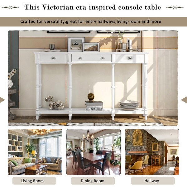 Console Table,Classic Entryway Table with Storage Shelf and Drawer