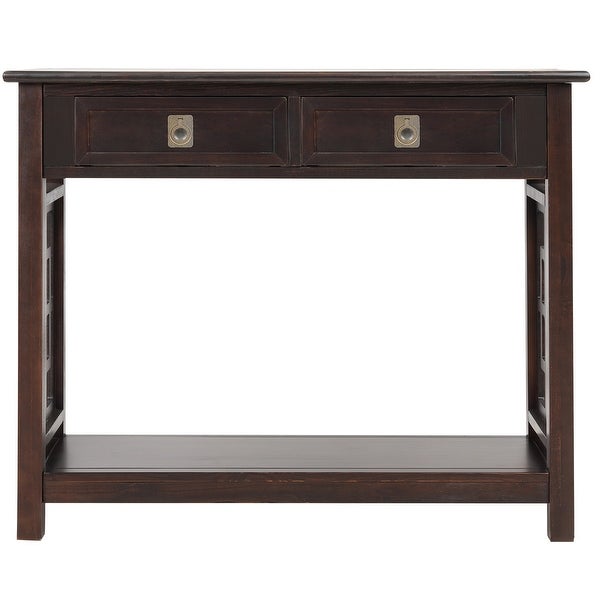 Console Table with 2 Drawers and Bottom Shelf , with 100% High Grade Solid Wood