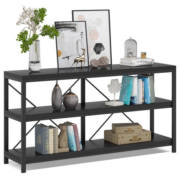 Sofa Table, 3 Tiers Console Table, Narrow Long Sofa Table