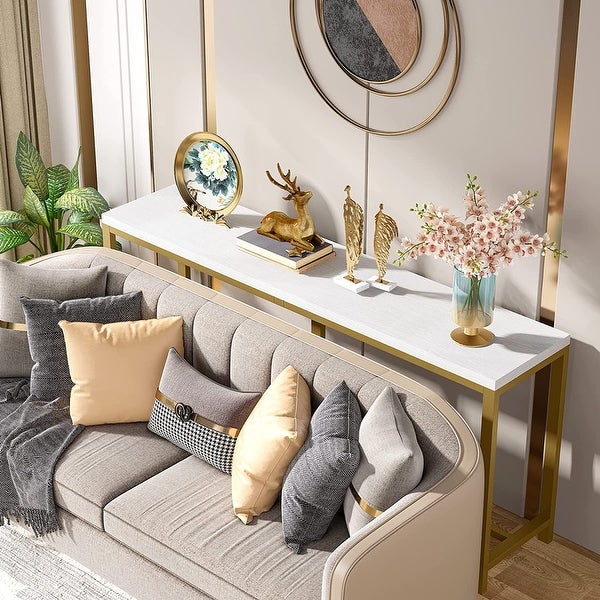 Extra Long Sofa Couch Console Table, 71inch Narrow Entryway Hallway Table