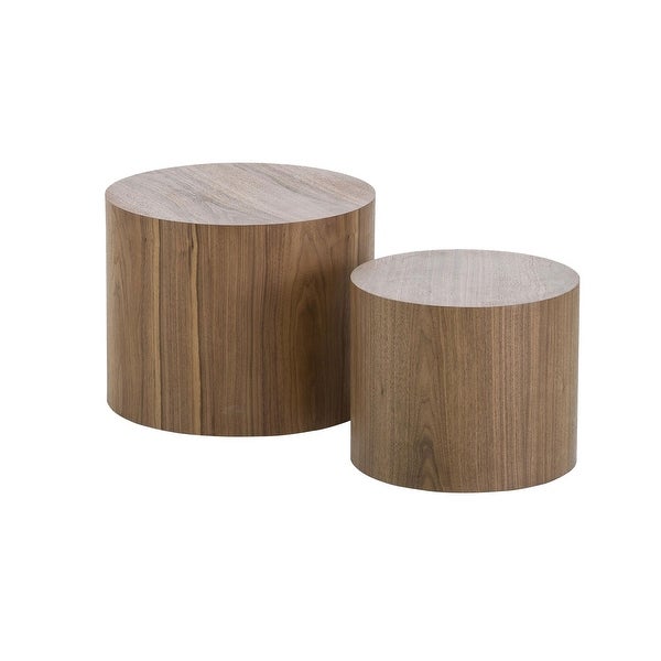 MDF with Ash Coffee Table, Walnut Veneer Sidetable End Table, Oak Ottoman