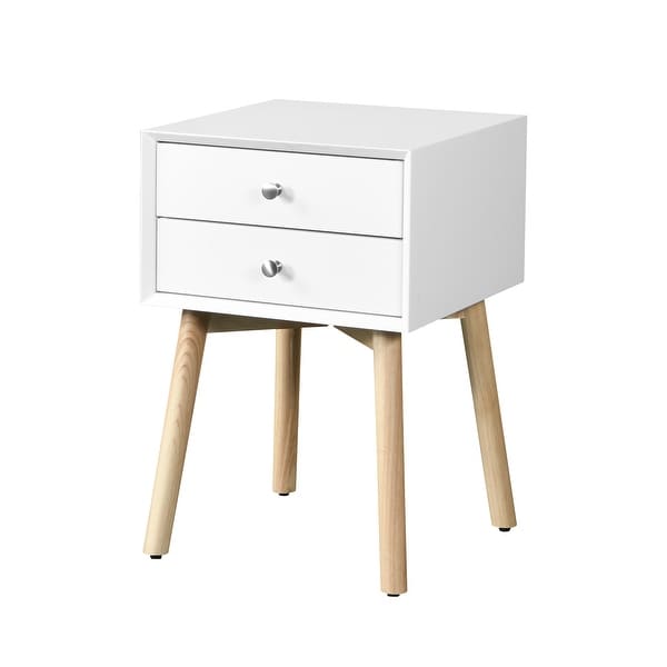 Mid-Century Modern Storage Cabinet, Side Table with 2 Drawers