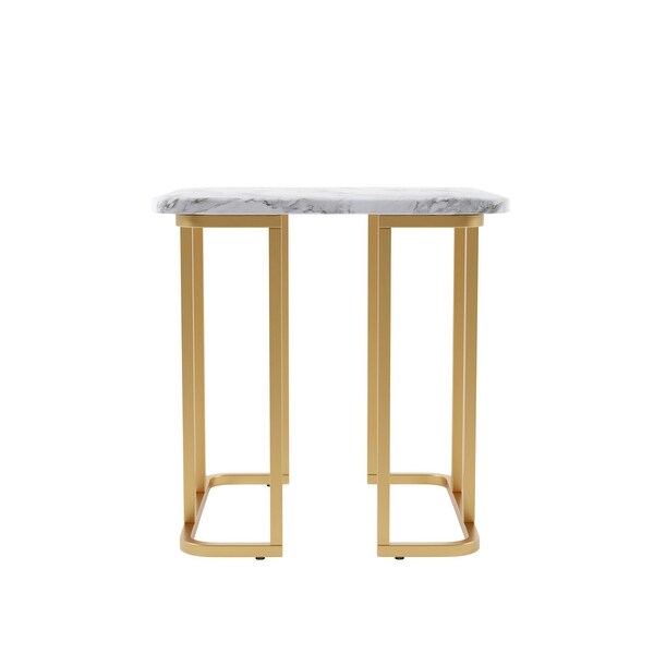 Furniture of America Deeanne Contemporary 24-inch Faux Marble Side Table