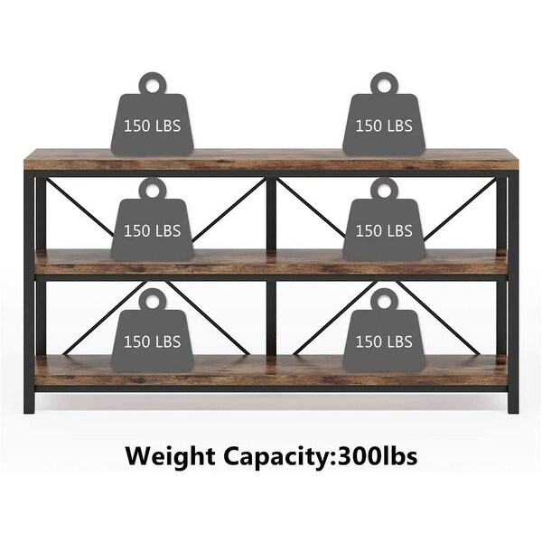 Sofa Table, 3 Tiers Console Table TV Stand with Storage Shelves
