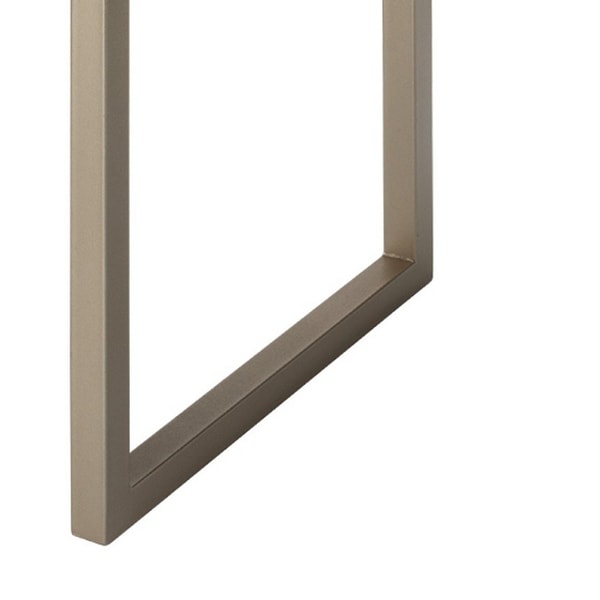 Side Table with One Drawer and Metal Base, Gray