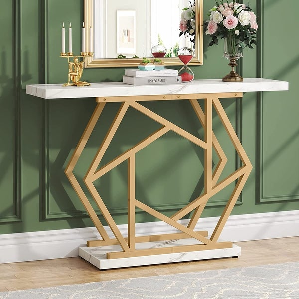 Modern Entry Console Table, 47 Inch Gold Sofa Table