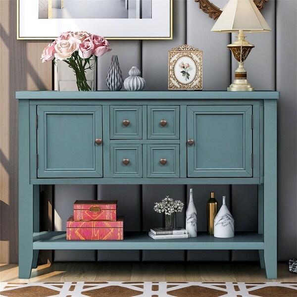 Table buffet sideboard Sofa table with storage drawers, cabinets and bottom shelf