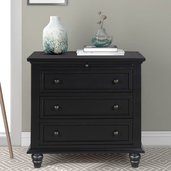 3 Drawer Storage Wood Cabinet, End Table with Pull out Tray for Entryway, Kitchen, Living Room