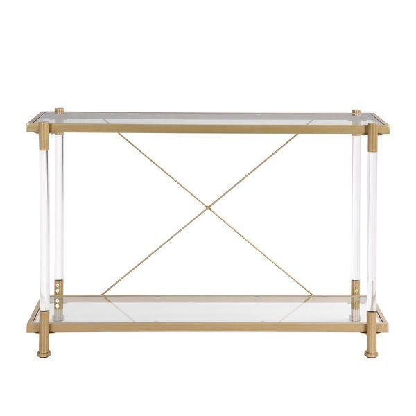 Acrylic Glass Side Table Sofa Table 2 Tier Console Table