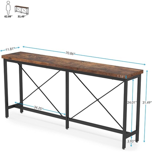Narrow Entryway Table,Long Console Table,70.9 Inches Narrow Sofa Table,Rustic Wood Hallway Table for Entryway