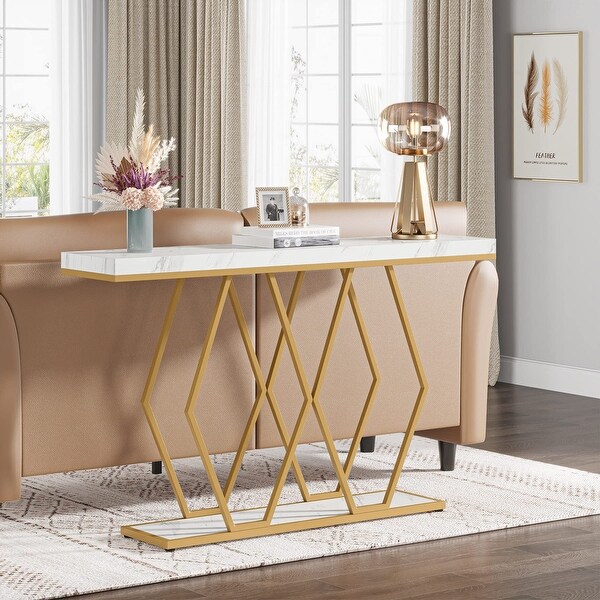 Gold Console Table, Modern Sofa Table for Entryway Living Room