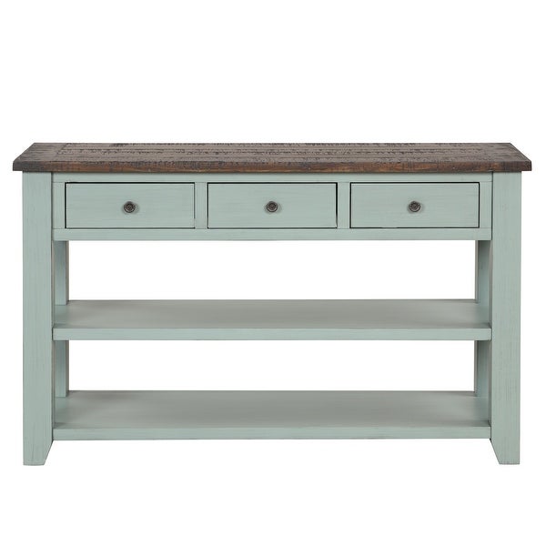 Side Table Console Table, Sofa Side Table with 3 Drawers and 2 Shelves