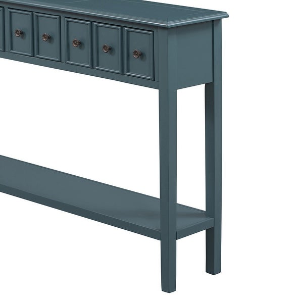 Entryway Console Table, Sofa Table with Two Drawers and Bottom Shelf