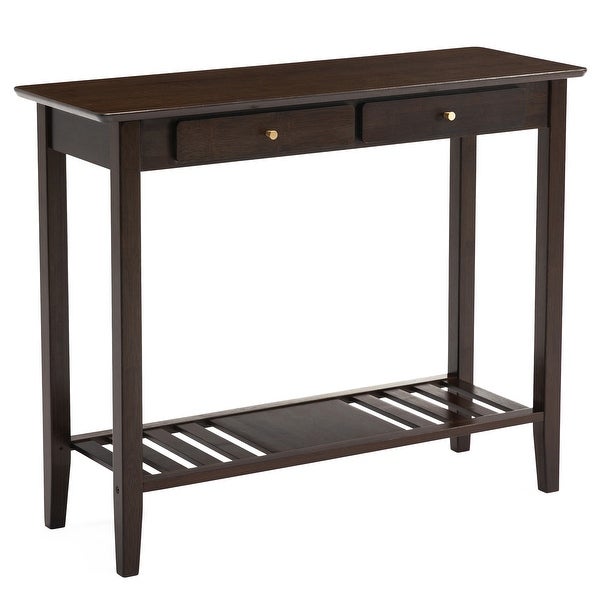 Connexion Decor Verenney Console Table With Drawer, Dark Walnut