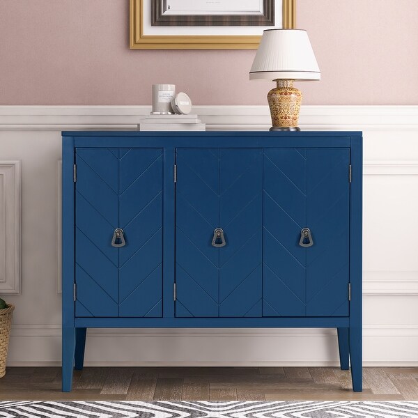 Accent Storage Cabinet Wooden Cabinet with Adjustable Shelf and 3 Doors, Console Tables for Entryway, Living Room, Bedroom