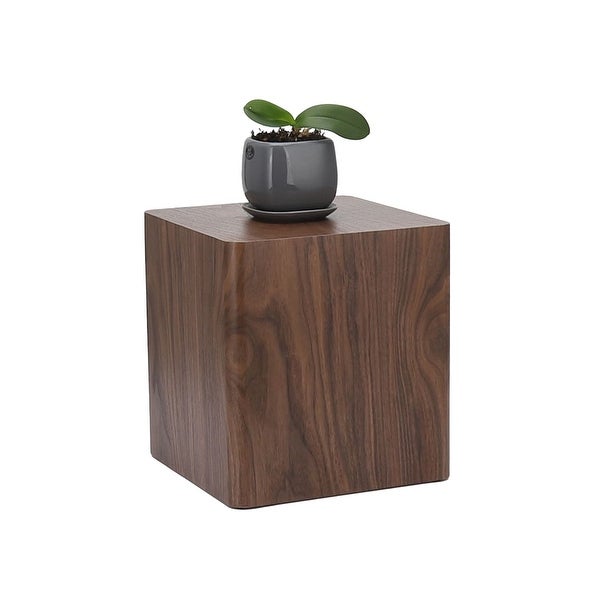 2 Piece Nesting Center Tables Wooden Square Coffee Tables Modern Geometrical Side Tables for Living Room, Bedroom