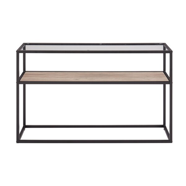 Glass Console Sofa Table, Modern Open Hallway Table, Narrow Entryway Table