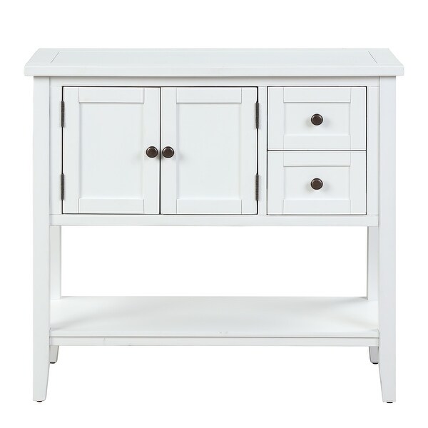 36'' Modern Console Table Sofa Table with 2 Drawers 1 Cabinet and 1 Shelf