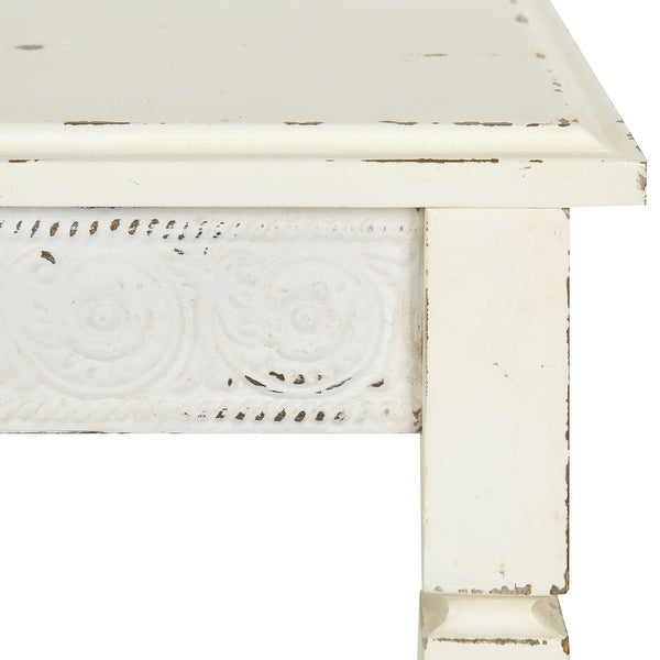 Kate and Laurel Idabelle Wood Side Table with Drawer, White