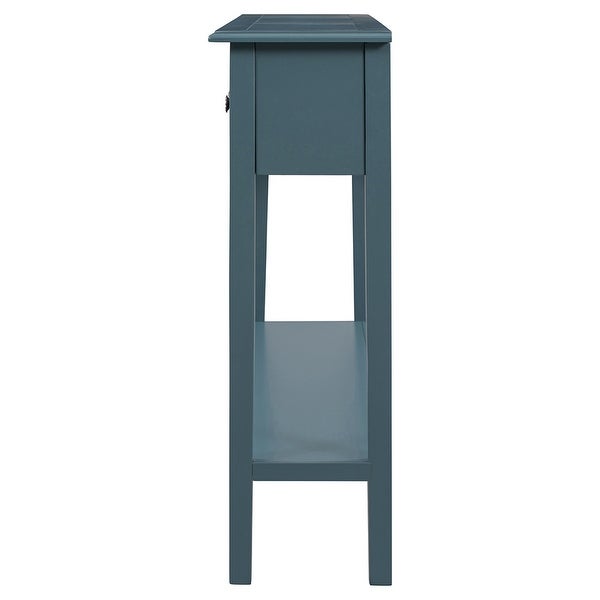 Entryway Console Table, Sofa Table with Two Drawers and Bottom Shelf