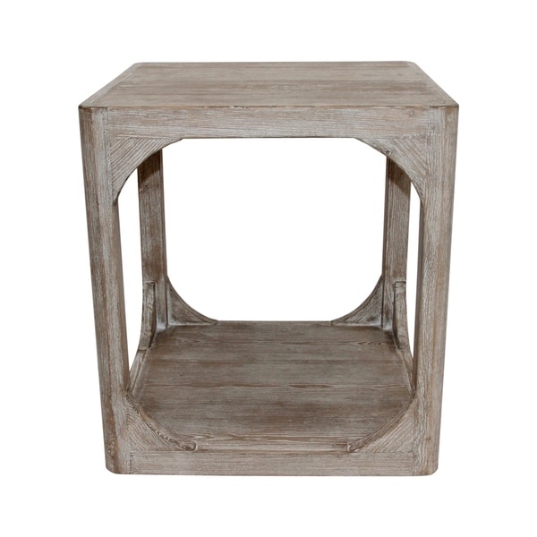 Artissance Versatile Peking Ming Side Table With Weathered White Wash, 24 Inch Tall