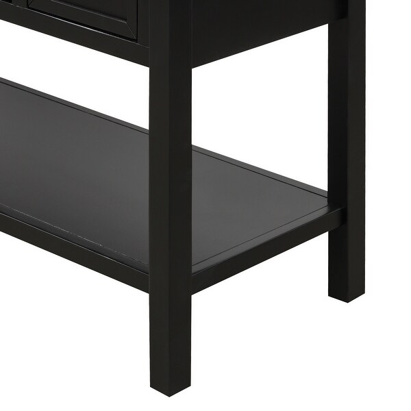 Console Table with 4 Drawers, 1 Cabinet and 1 Shelf