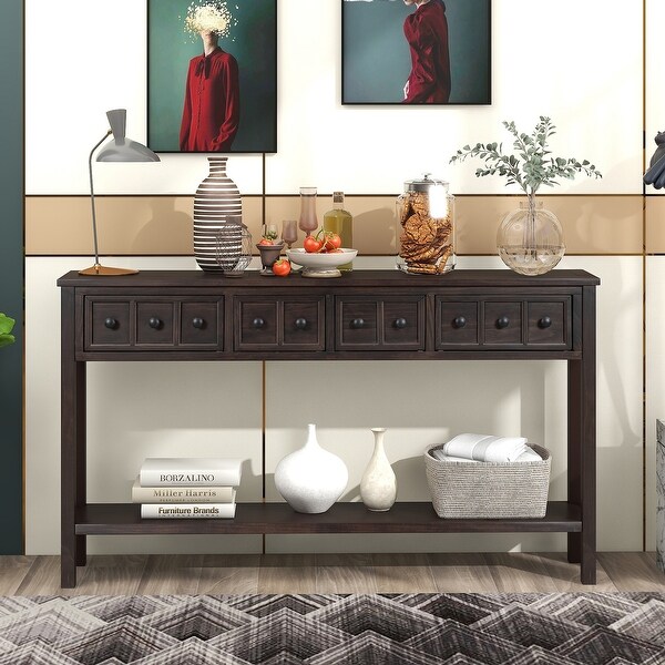 Rustic Entryway Console Table, 60