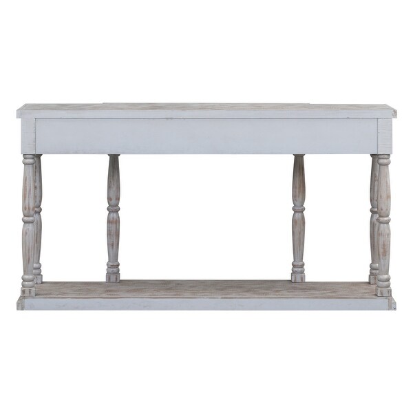 Modern Console Table End Table Study Table Entryway Table with 4 Storage Drawers and 1 Shelf for Hallway Living Room Bedroom