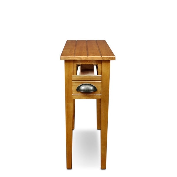 Leick Home 9010 One Drawer Bin Pull Narrow Side Table, Candleglow