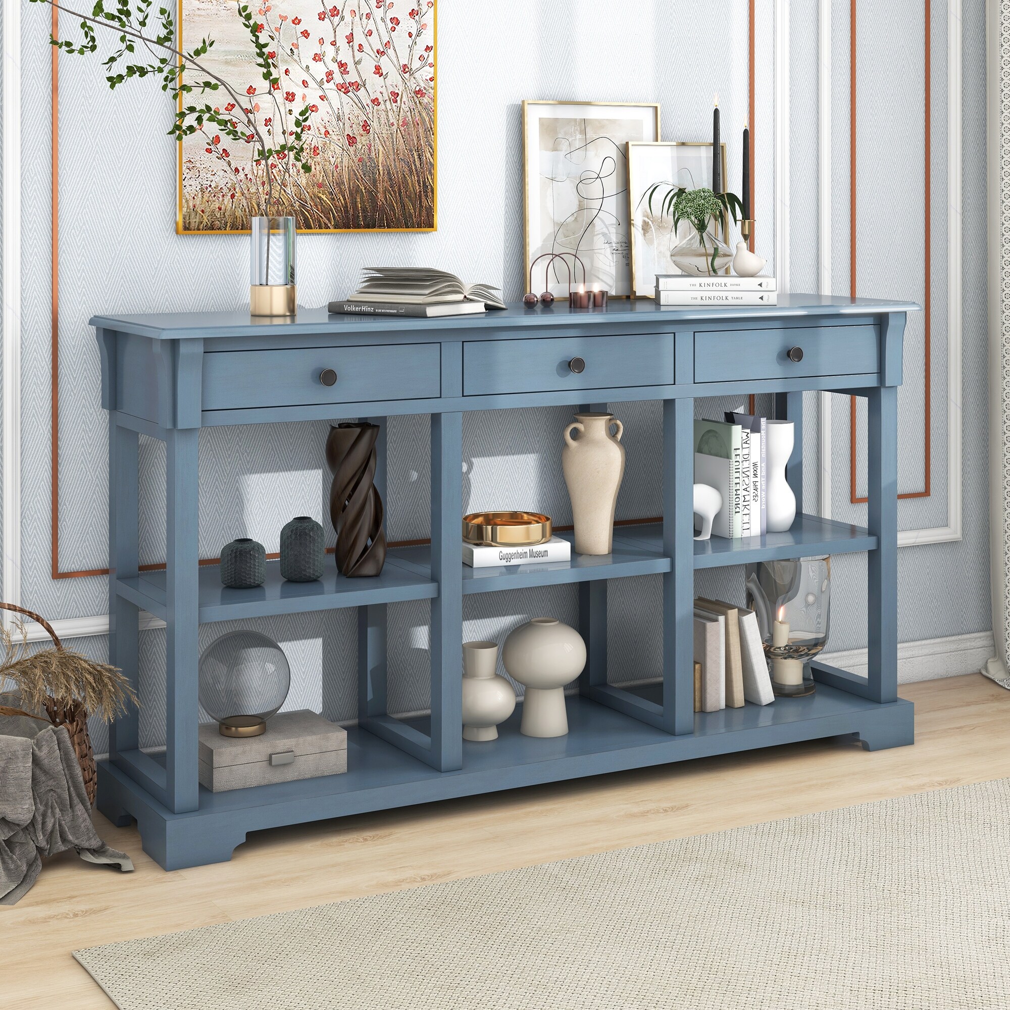58 inch Console Table for Living Room, Painting
